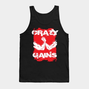 Crazy gains - Nothing beats the feeling of power that weightlifting, powerlifting and strength training it gives us! A beautiful vintage movie design representing body positivity! Tank Top